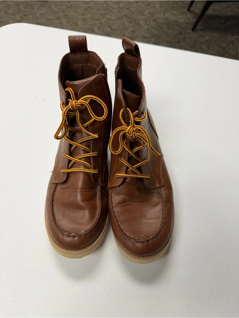 Cat & Jack Lace Up Leather Brown Boots size 6